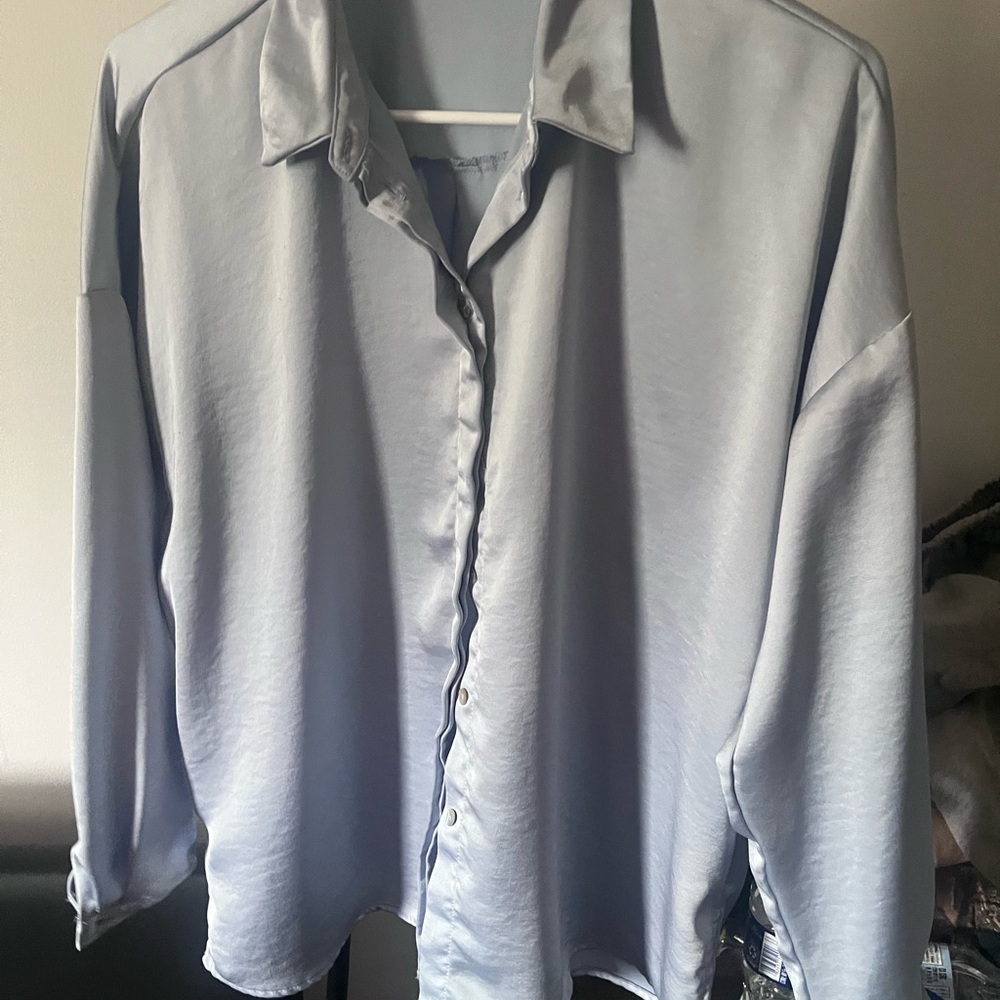 Zara women’s blue Button Down Shirt